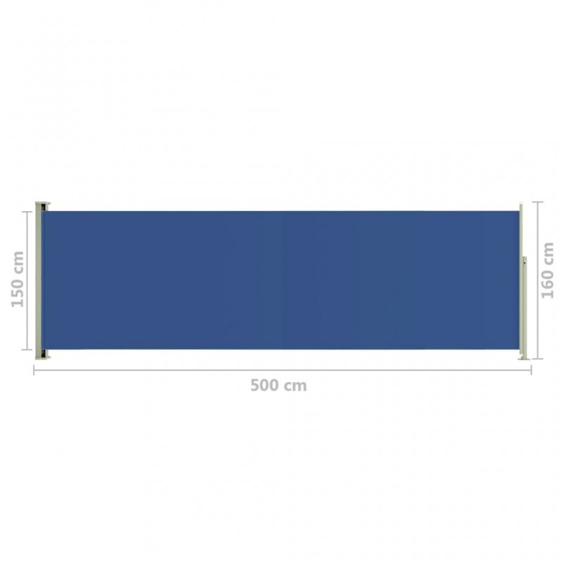 Σκίαστρο Πλαϊνό Συρόμενο Βεράντας Μπλε 160 x 500 εκ.