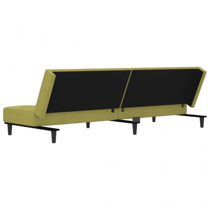 Καναπές Κρεβάτι Διθέσιος Πράσινος Υφασμάτινος με Δύο Μαξιλάρια