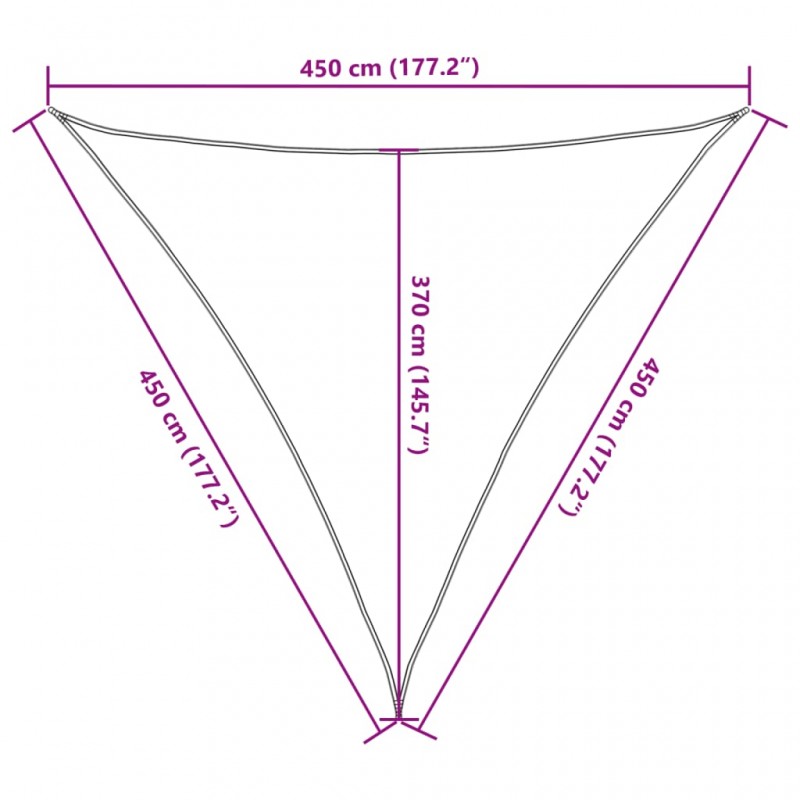 Πανί Σκίασης Μπεζ 4,5 x 4,5 x 4,5 μ. από HDPE 160 γρ./μ²