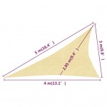 Πανί Σκίασης Μπεζ 3 x 4 x 5 μ. από HDPE 160 γρ./μ²