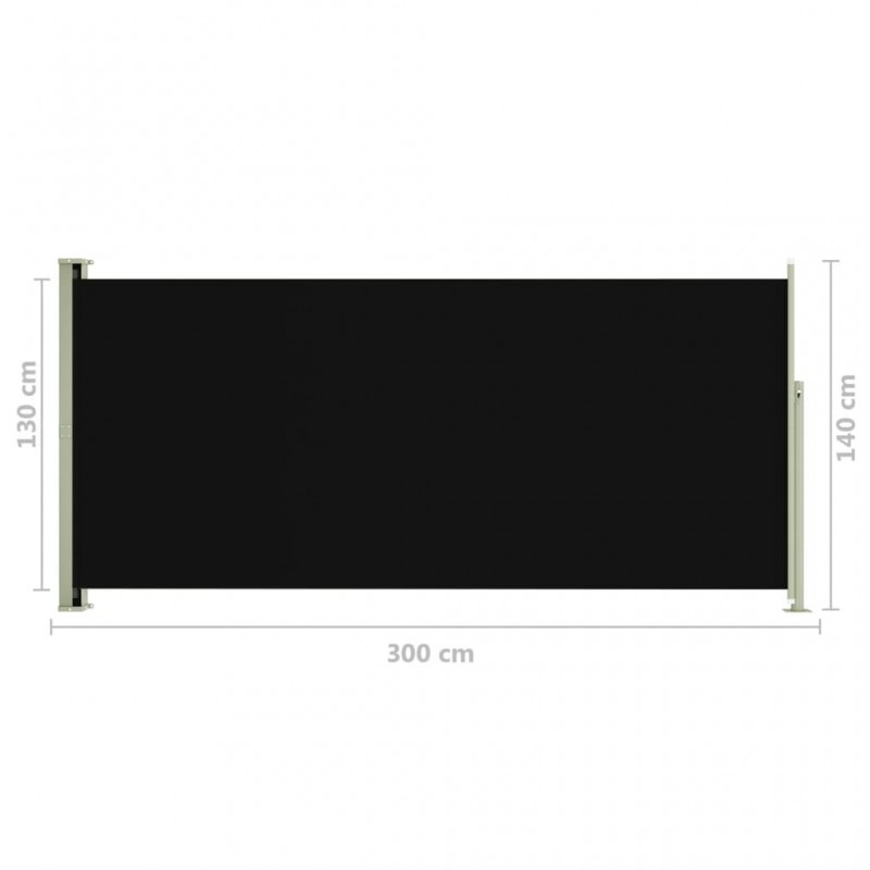 Σκίαστρο Πλαϊνό Συρόμενο Βεράντας Μαύρο 140 x 300 εκ.