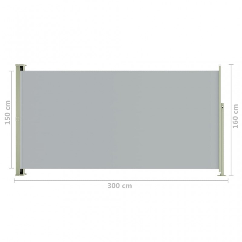 Σκίαστρο Πλαϊνό Συρόμενο Βεράντας Γκρι 160 x 300 εκ.