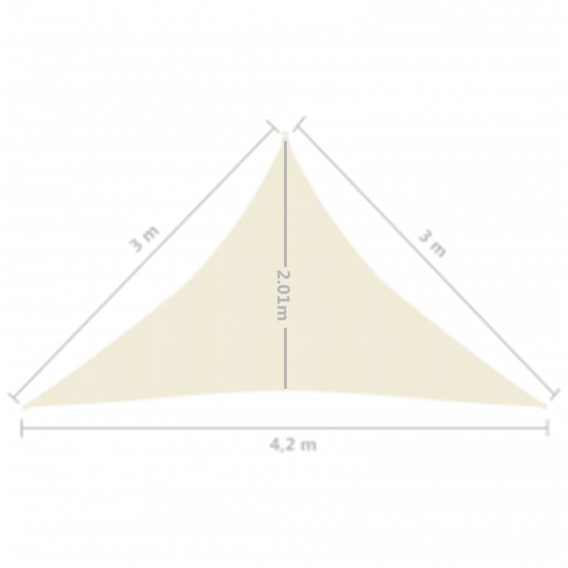 Πανί Σκίασης Κρεμ 3 x 3 x 4,2 μ. από HDPE 160 γρ/μ²