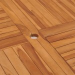 Τραπέζι κήπου από μασίφ ξύλο teak 110x110x75 εκ