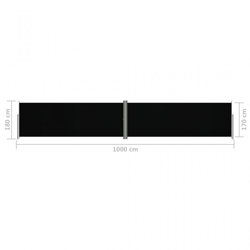 Σκίαστρο Πλαϊνό Συρόμενο Μαύρο 180 x 1000 εκ.