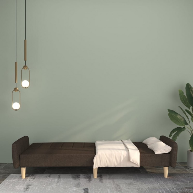 Καναπές - Κρεβάτι Διθέσιος Σκούρο Καφέ Υφασμάτινος