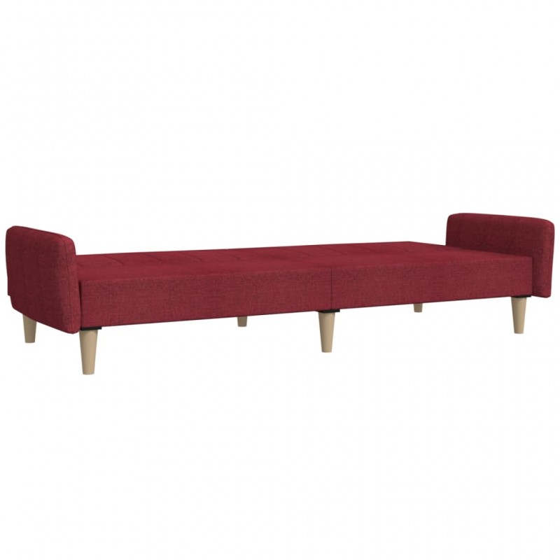 Καναπές - Κρεβάτι Διθέσιος Μπορντό Υφασμάτινος