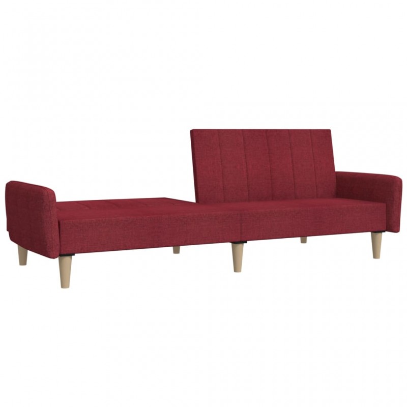 Καναπές - Κρεβάτι Διθέσιος Μπορντό Υφασμάτινος