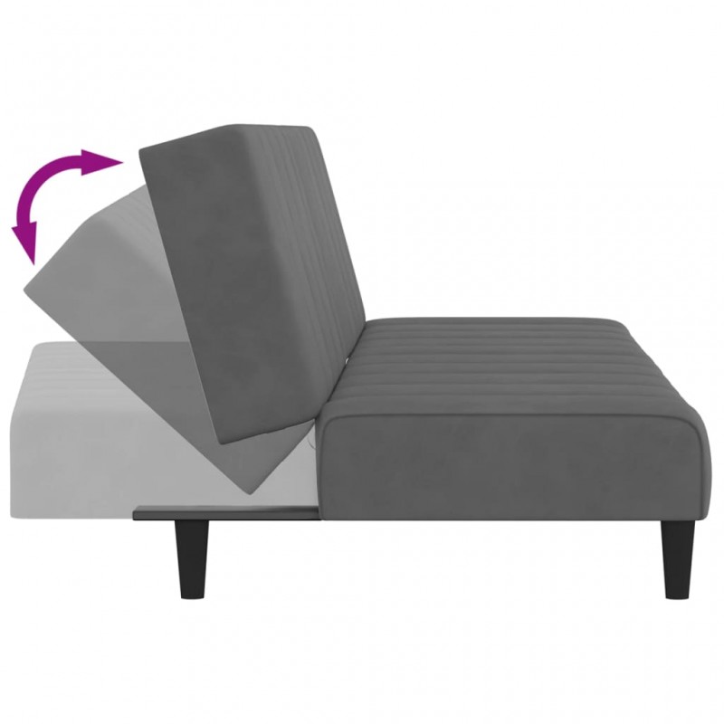Καναπές Κρεβάτι Διθέσιος Σκούρο Γκρι Βελούδινος