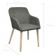 Καρέκλες 2 τεμ. Σκούρο Γκρι Ύφασμα/Μασίφ Ξύλο Δρυός