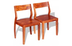 Καρέκλες Τραπεζαρίας 2 τεμ. από Μασίφ Ξύλο Ακακίας &amp; Sheesham