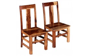 Καρέκλες Τραπεζαρίας 2 τεμ. από Μασίφ Ξύλο Sheesham