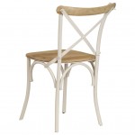 Καρέκλες με Χιαστί Πλάτη 2 τεμ. Λευκές από Μασίφ Ξύλο Μάνγκο