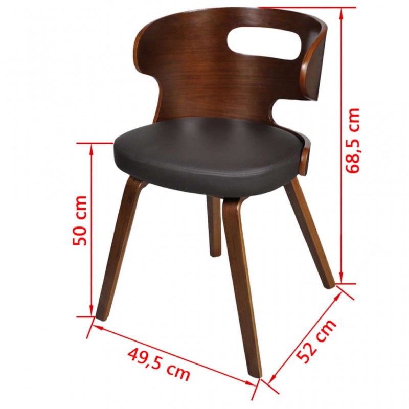 Καρέκλες Τραπεζαρίας 6 τεμ. Καφέ από Συνθετικό Δέρμα