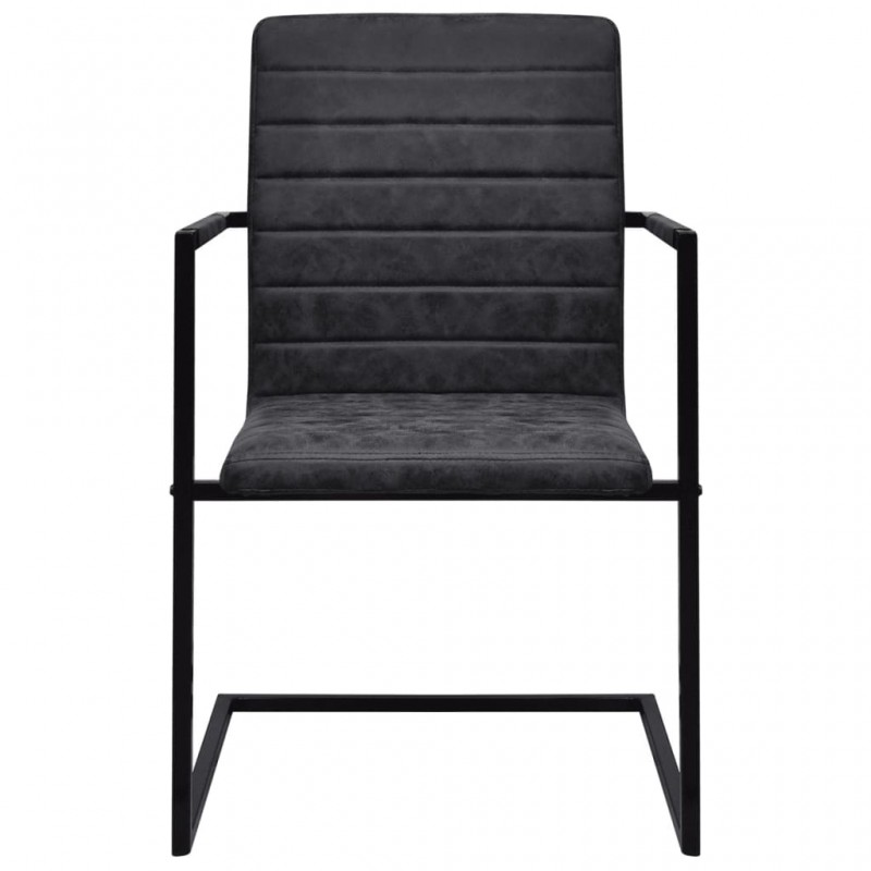 Καρέκλες Πρόβολος 6 τεμ. Μαύρες Συνθετικό Δέρμα