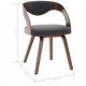 Καρέκλες σετ τεσσάρων τεμαχίων από λυγισμένο ξύλο και σκούρο γκρι ύφασμα
