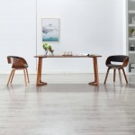 Καρέκλες σετ δύο τεμαχίων από λυγισμένο ξύλο και γκρι ύφασμα