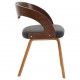 Καρέκλες σετ δύο τεμαχίων από λυγισμένο ξύλο και σκούρο γκρι ύφασμα