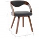 Καρέκλες σετ δύο τεμαχίων από λυγισμένο ξύλο και σκούρο γκρι ύφασμα