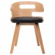 Καρέκλες σετ δύο τεμαχίων από μαύρο συνθετικό δέρμα και λυγισμένο ξύλο