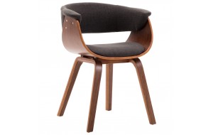 Καρέκλα με γκρι ύφασμα από λυγισμένο ξύλο