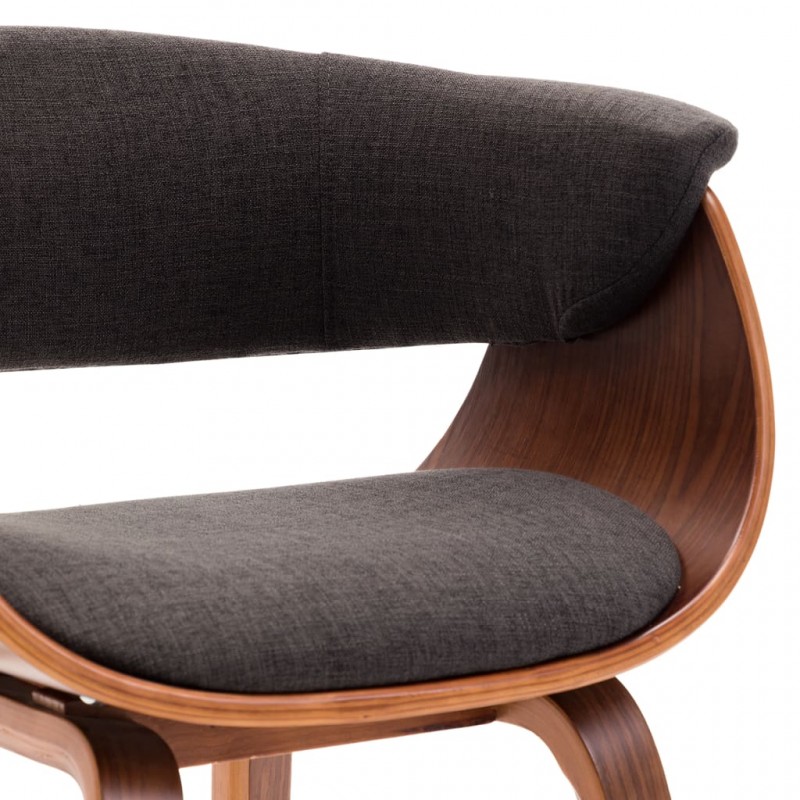 Καρέκλα με γκρι ύφασμα από λυγισμένο ξύλο