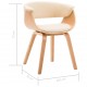 Καρέκλα από κρεμ συνθετικό δέρμα και λυγισμένο ξύλο