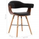Καρέκλες σετ δύο τεμαχίων από λυγισμένο ξύλο με μαύρο συνθετικό δέρμα
