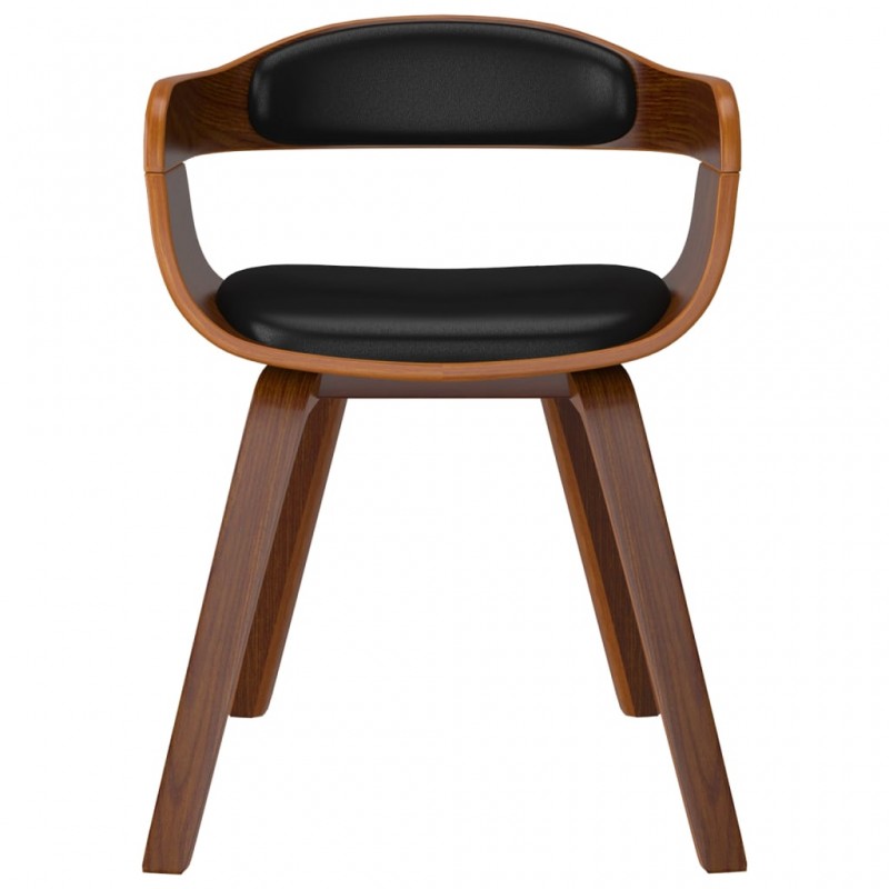 Καρέκλα Μαύρη από Λυγισμένο Ξύλο & Συνθετικό Δέρμα