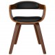 Καρέκλα Μαύρη από Λυγισμένο Ξύλο & Συνθετικό Δέρμα