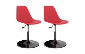 Καρέκλες Τραπεζαρίας Περιστρεφόμενες 2 τεμ. Κόκκινες PP