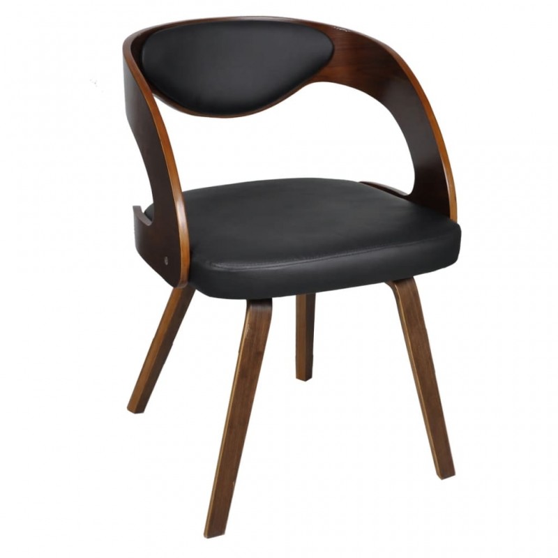 Καρέκλες σετ τεσσάρων τεμαχίων από λυγισμένο ξύλο και συνθετικό δέρμα
