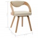 Καρέκλες Τραπεζαρίας 4 τεμ. Κρεμ Λυγισμένο Ξύλο/Συνθετικό Δέρμα