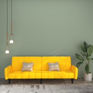Καναπές Κρεβάτι Διθέσιος Κίτρινος Βελούδινος