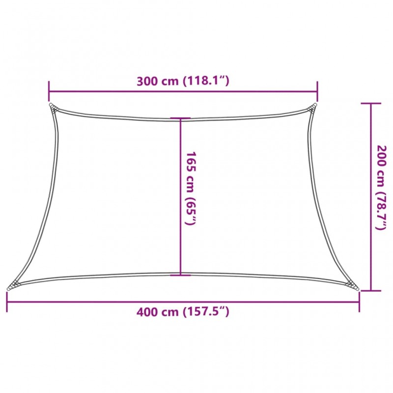 Πανί Σκίασης Μπεζ 3 x 4 x 2 μ. 160 γρ./μ² από HDPE