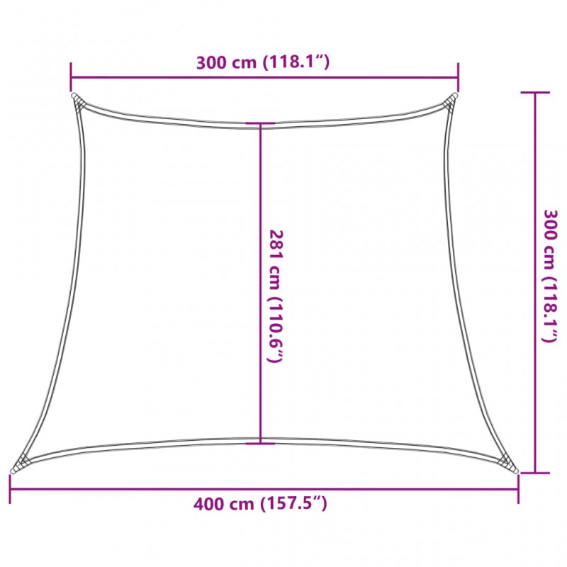 Πανί Σκίασης Μπεζ 3 x 4 x 3 μ. 160 γρ./μ² από HDPE