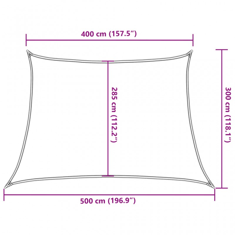 Πανί Σκίασης Μπεζ 4 x 5 x 3 μ. 160 γρ./μ² από HDPE
