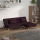 Καναπές Κρεβάτι Διθέσιος Μοβ Ύφασμα με 2 Μαξιλάρια & Υποπόδιο