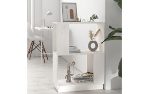 Ραφιέρα/Διαχωριστικό Χώρου Λευκό 51x25x70 εκ. Μασίφ Πεύκο