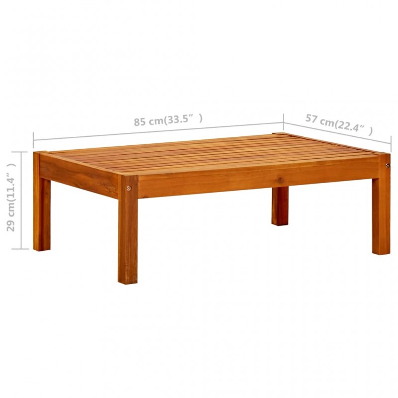 Τραπέζι κήπου από μασίφ ξύλο ακακίας 85x57x29 εκ