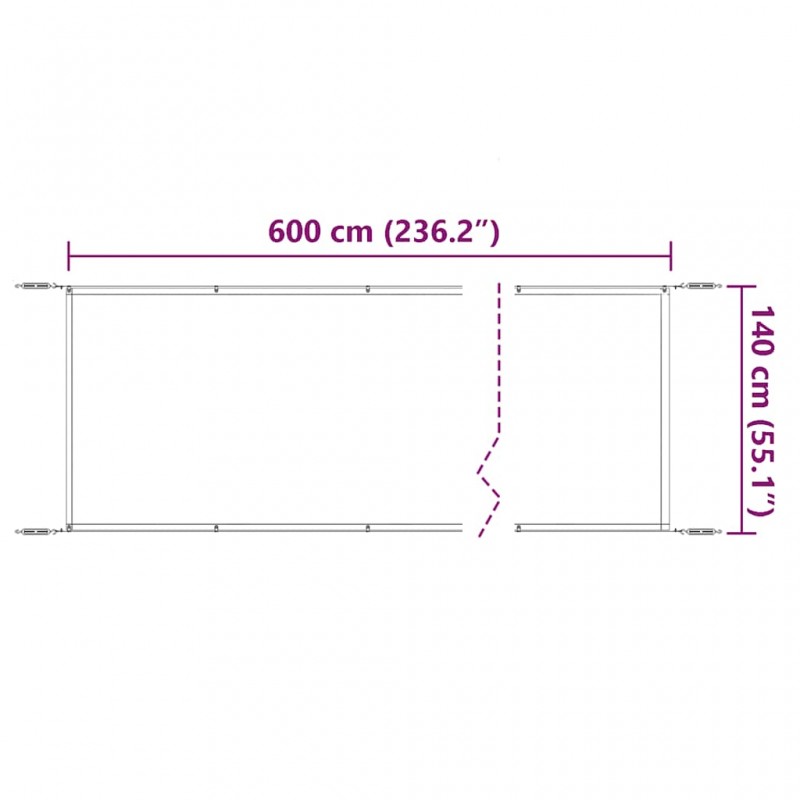 Τέντα Κάθετη Taupe 140 x 600 εκ. από Ύφασμα Oxford