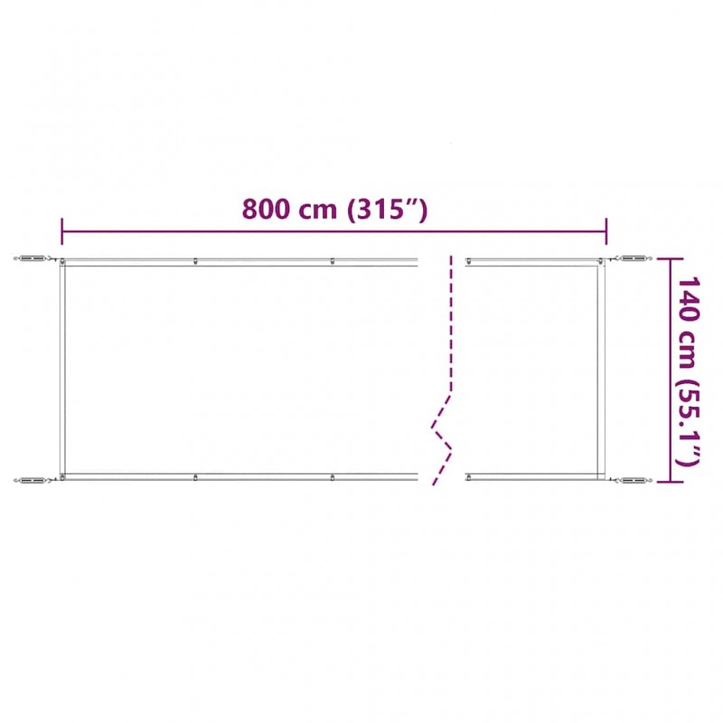 Τέντα Κάθετη Taupe 140 x 800 εκ. από Ύφασμα Oxford