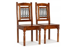 Καρέκλες Τραπεζαρίας Κλασικές 2 τεμ. Ξύλο/Φινίρισμα Sheesham