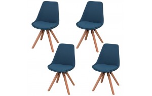 Καρέκλες τραπεζαρίας 4 τεμαχίων μπλε υφασμάτινες 49x55x83 εκ