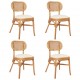 Καρέκλες τραπεζαρίας σετ τεσσάρων τεμαχίων από λινό ύφασμα