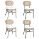 Καρέκλες τραπεζαρίας σετ τεσσάρων τεμαχίων γκρι με λινό ύφασμα