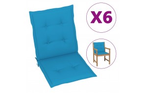Μαξιλάρια Καρέκλας Κήπου με Πλάτη 6 τεμ. Μπλε 100x50x4 εκ.