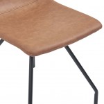 Καρέκλες τραπεζαρίας 4 τεμαχίων καφέ από συνθετικό δέρμα 45x53x87 εκ
