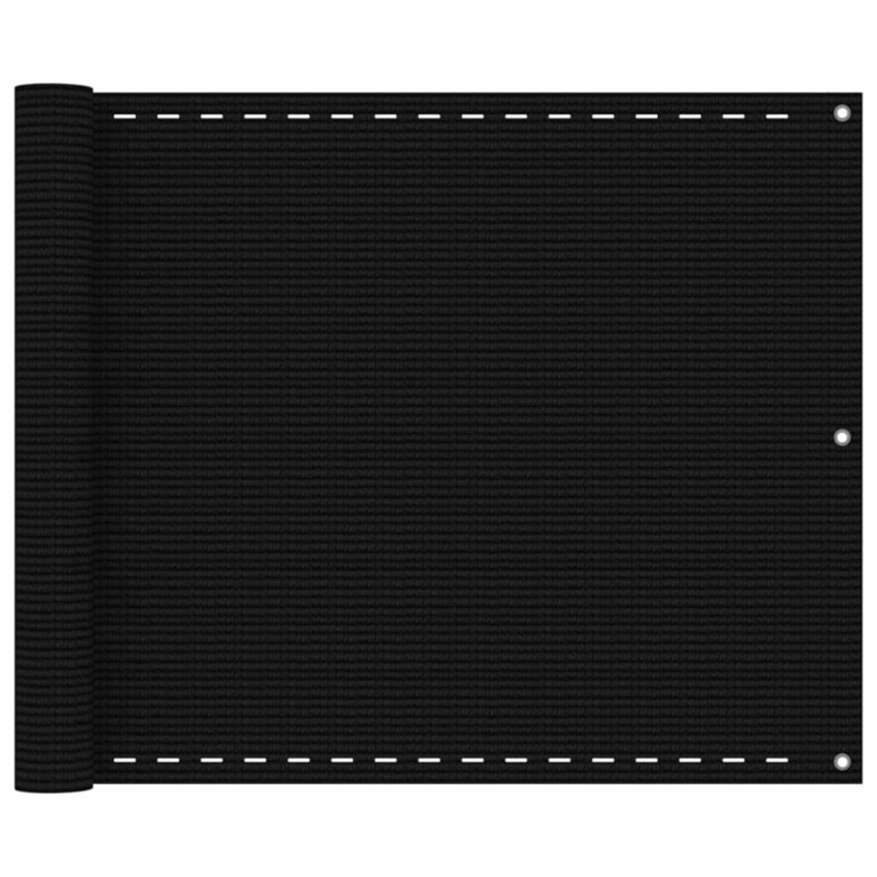 Διαχωριστικό Βεράντας Μαύρο 75x500 εκ. από HDPE