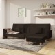 Καναπές Κρεβάτι Διθέσιος με Υποπόδιο Σκούρο Καφέ Υφασμάτινος